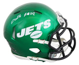 Jets Darrelle Revis Authentic Signed Speed Mini Helmet BAS Witnessed #4W919201
