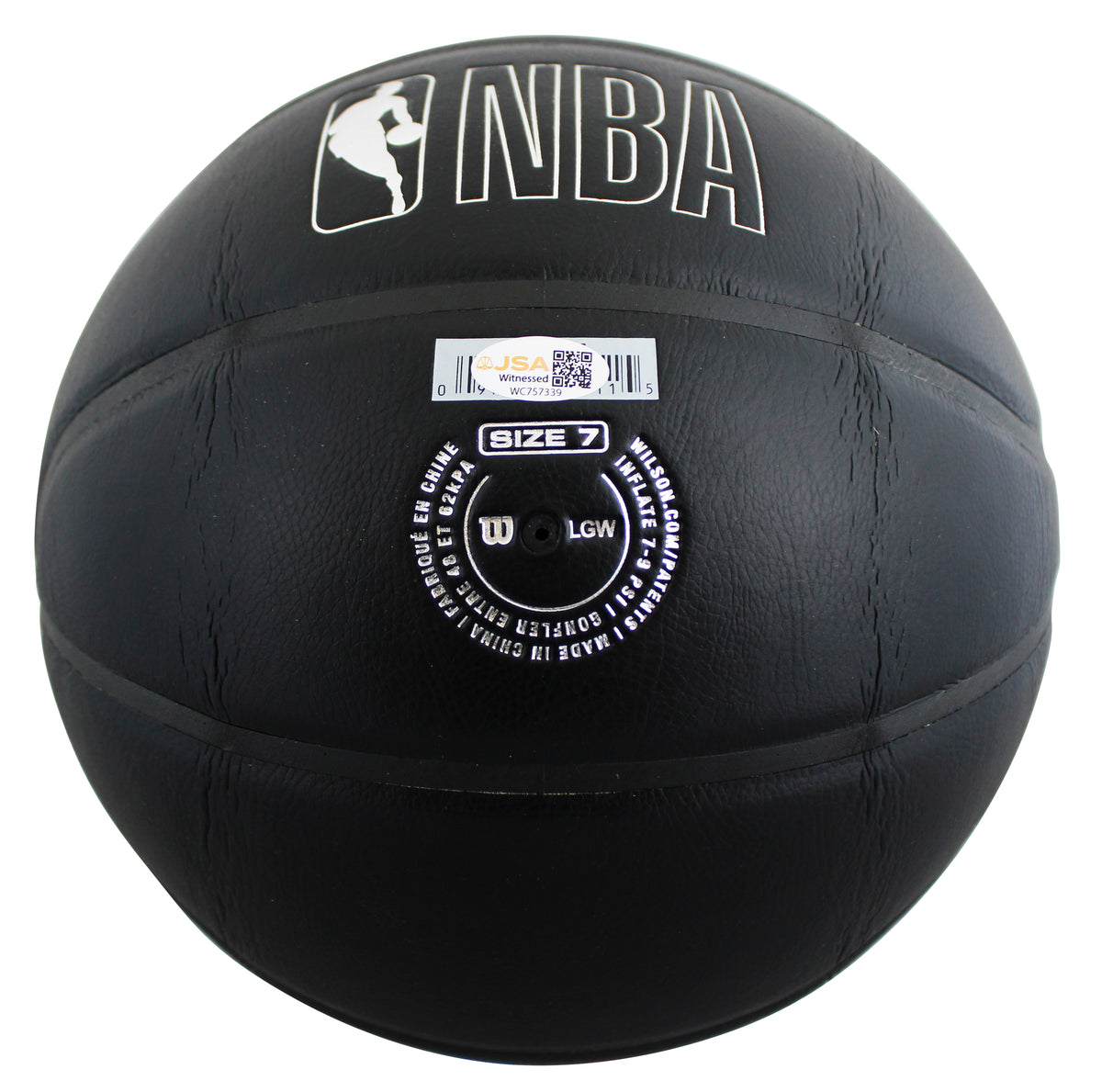 76ers Julius "Dr. J" Erving Signed Black Logo Basketball W/ Case JSA Witness