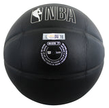 76ers Julius "Dr. J" Erving Signed Black Logo Basketball W/ Case JSA Witness