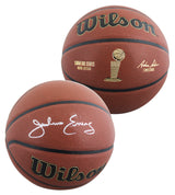 76ers Julius "Dr. J" Erving Signed Wilson Trophy Series Basketball JSA Witness