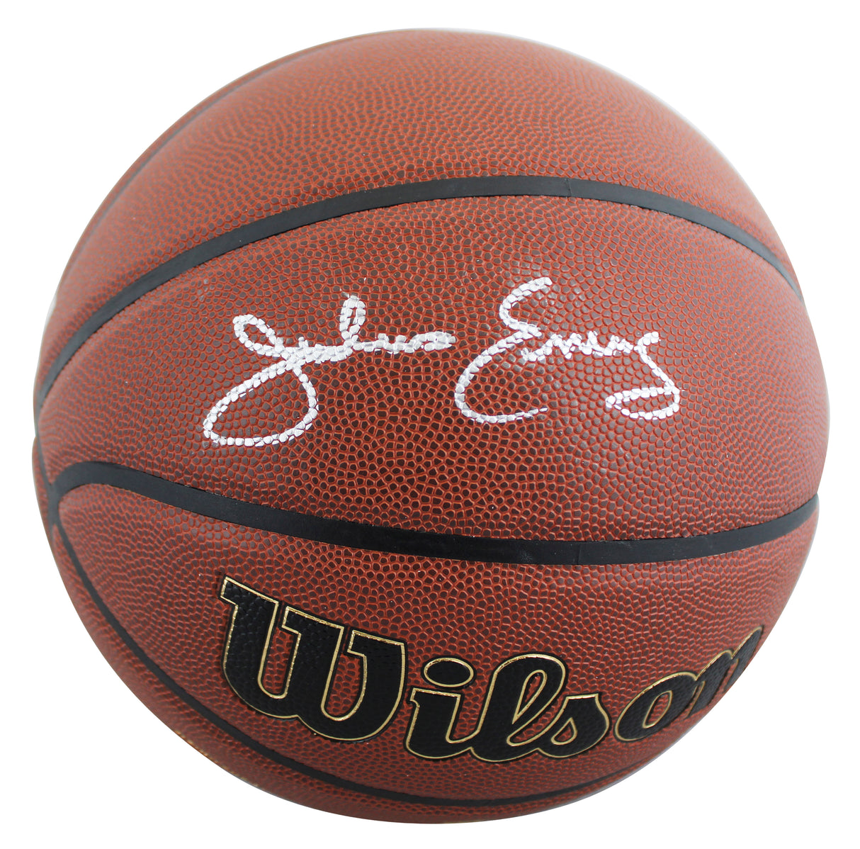 76ers Julius "Dr. J" Erving Signed Wilson Trophy Series Basketball W/ Case JSA W