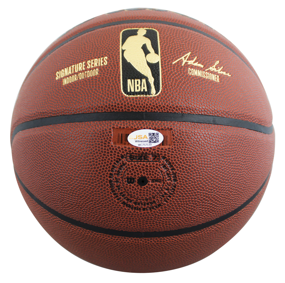 76ers Julius "Dr. J" Erving Signed Wilson Trophy Series Basketball W/ Case JSA W