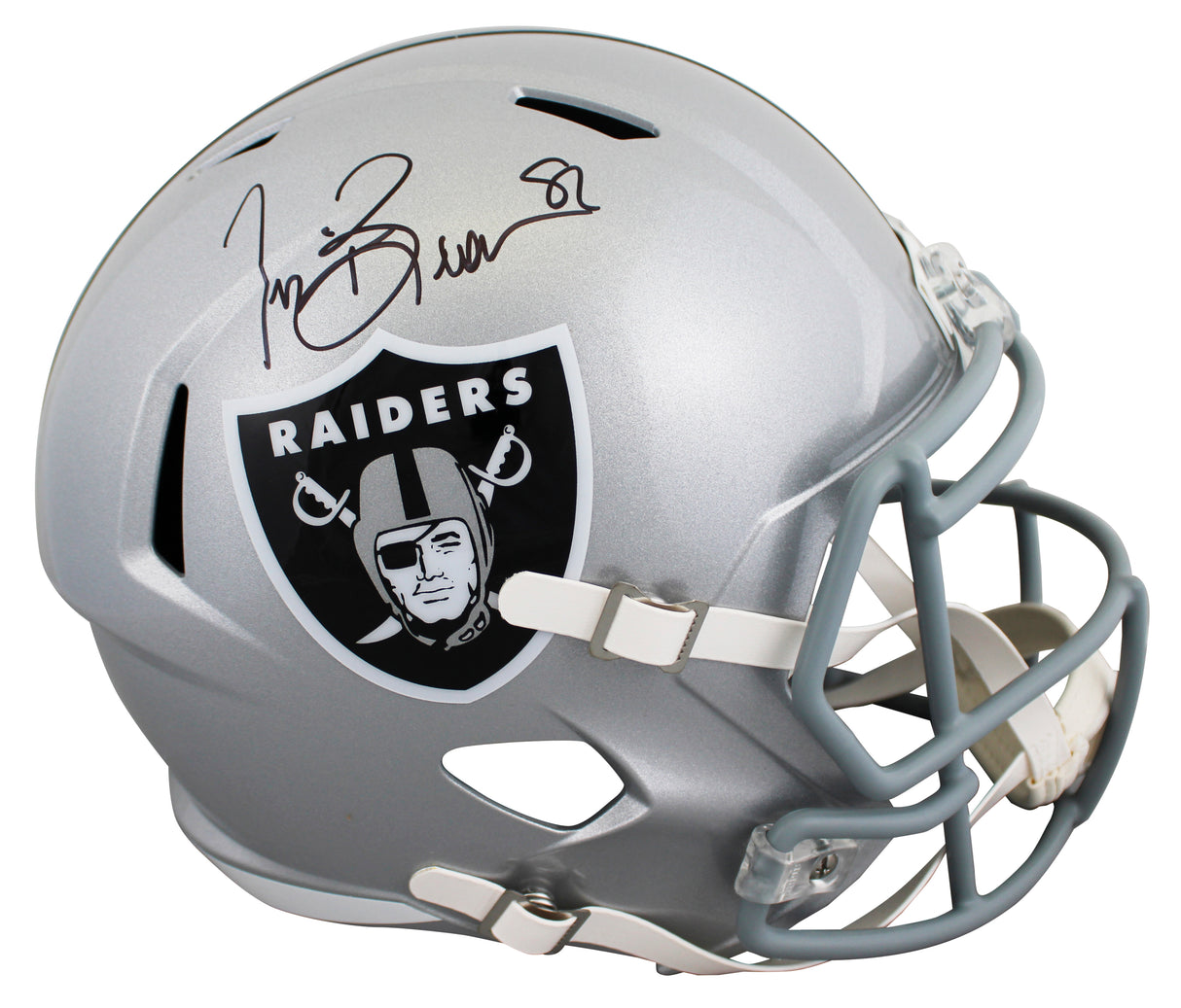 Raiders Tim Brown Authentic Signed Full Size Speed Rep Helmet BAS #2W276290
