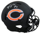 Bears Brian Urlacher "HOF" Signed F/S Matte Black Speed Rep Helmet BAS #W337759