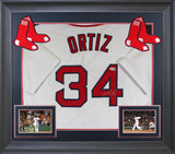 David Ortiz Authentic Signed White Pro Style Framed Jersey BAS Witnessed