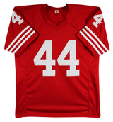 Tom Rathman Authentic Signed Red Pro Style Jersey Autographed BAS Witnessed