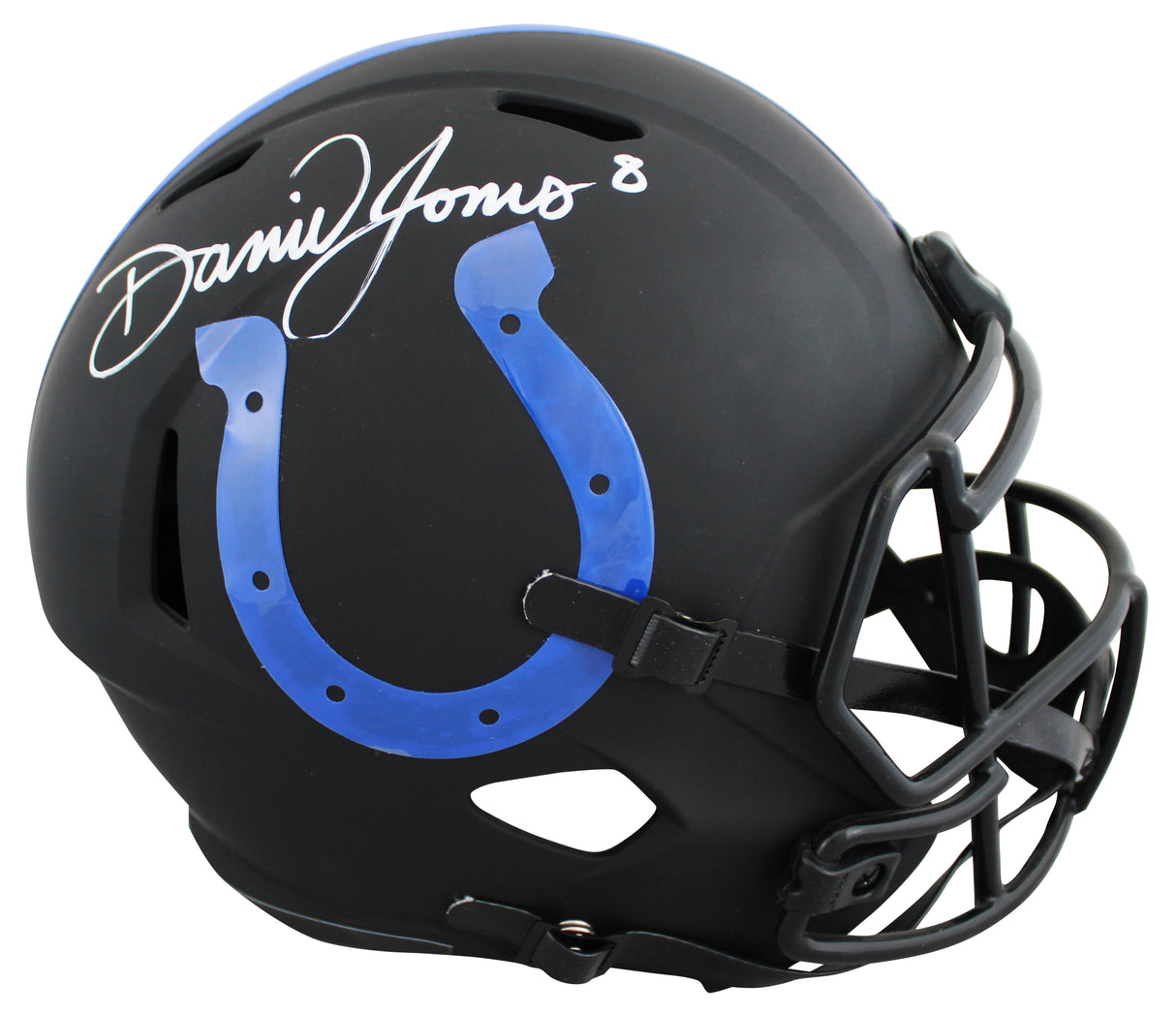 Colts Daniel Jones Signed Eclipse Full Size Speed Rep Helmet BAS Wit #WM81930