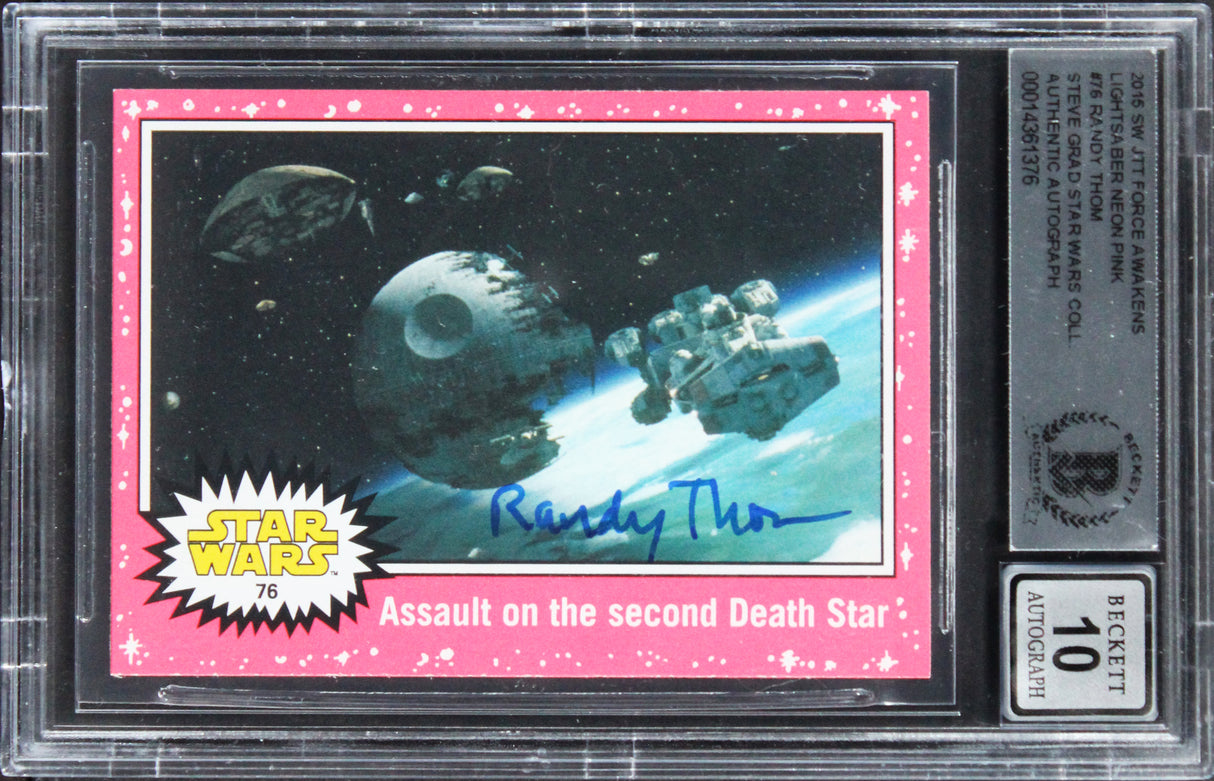 Randy Thom Star Wars Signed 2015 SW JTT FA Light NP #76 Card Auto 10 BAS Slabbed