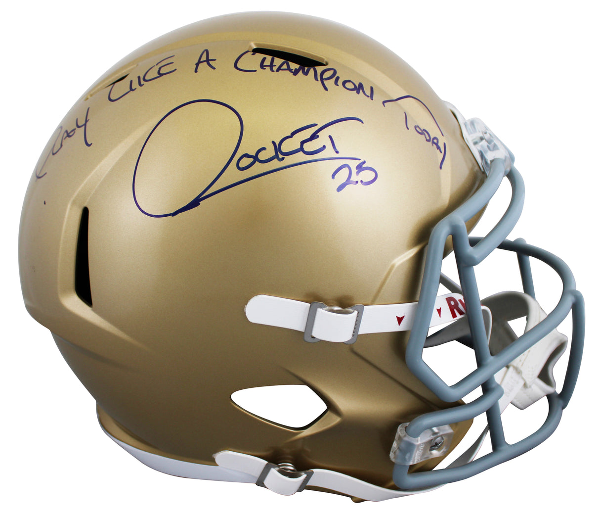 ND Raghib "Rocket" Ismail "PLAC" Signed F/S Speed Rep Helmet BAS W #2W441609