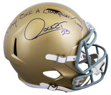 ND Raghib "Rocket" Ismail "PLAC" Signed F/S Speed Rep Helmet BAS W #2W441609