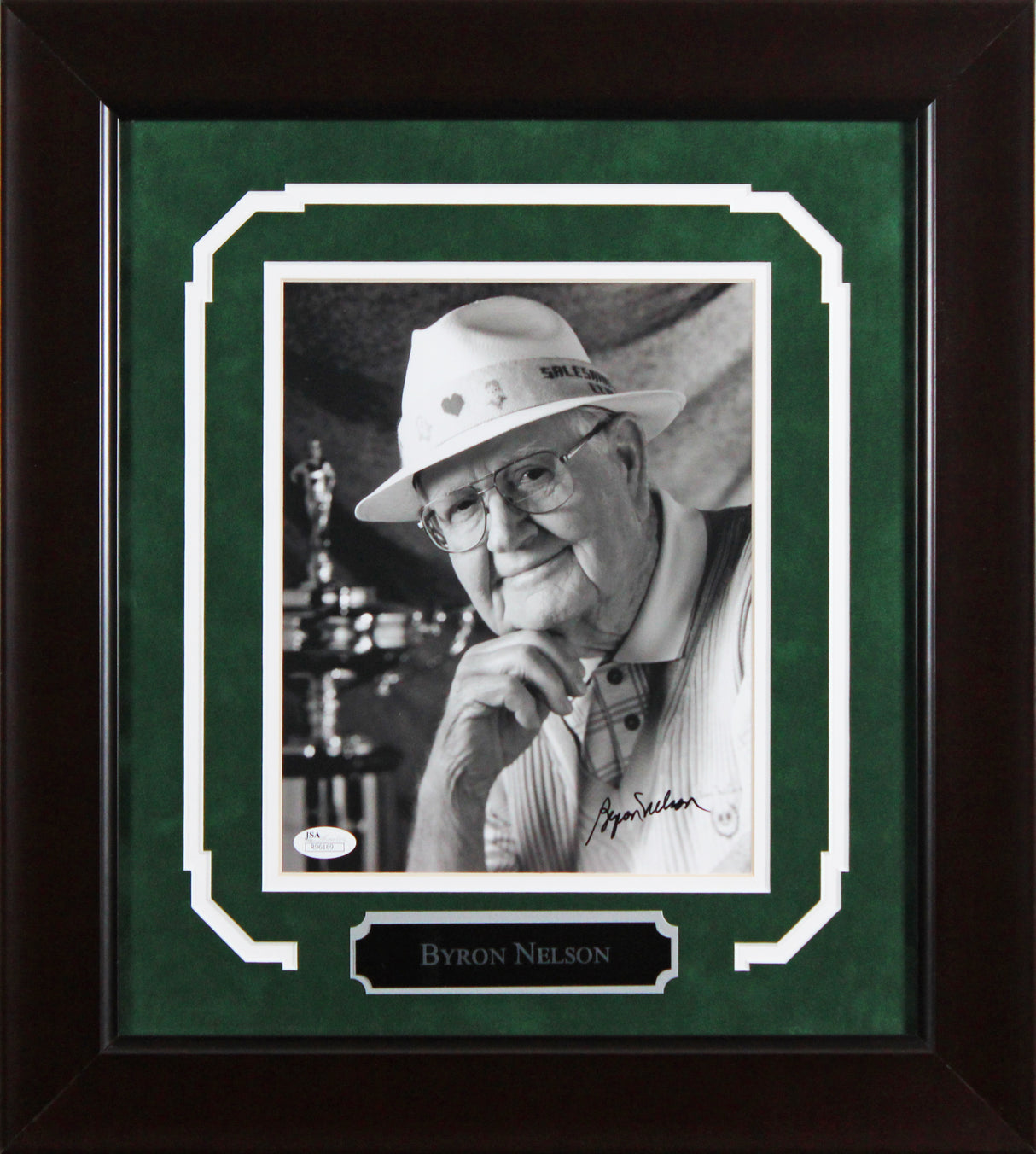 Byron Nelson Authentic Signed 8x10 Framed Vertical B&W Photo JSA #R96169