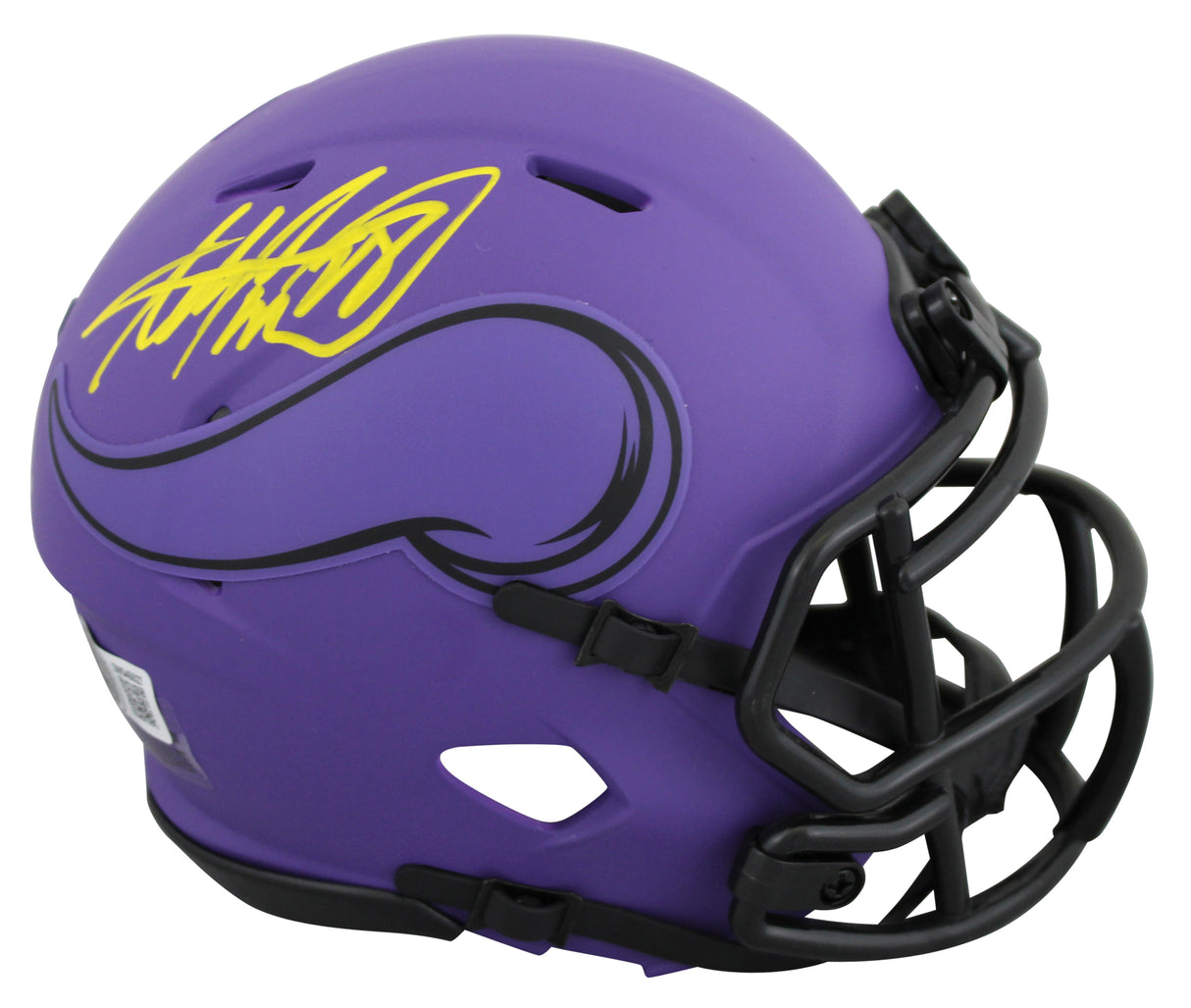 Vikings Adrian Peterson Signed Rave Speed Mini Helmet W/ Case BAS Witnessed