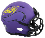 Vikings Adrian Peterson Signed Rave Speed Mini Helmet W/ Case BAS Witnessed