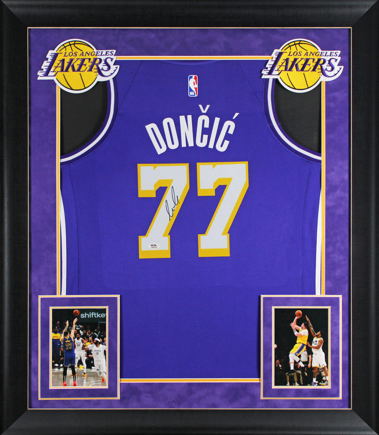 Lakers Luka Doncic Signed Purple Nike Swingman Framed Jersey PSA/DNA #AP94186