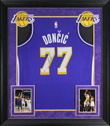 Lakers Luka Doncic Signed Purple Nike Swingman Framed Jersey PSA/DNA #AP94186