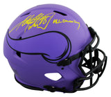 Vikings Adrian Peterson "All Damn Day" Signed Rave F/S Speed Proline Helmet BAS