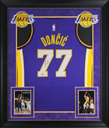 Lakers Luka Doncic Signed Purple Nike Swingman Framed Jersey PSA/DNA #AP94192