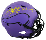 Vikings Adrian Peterson "All Damn Day" Signed Rave F/S Speed Rep Helmet BAS Wit