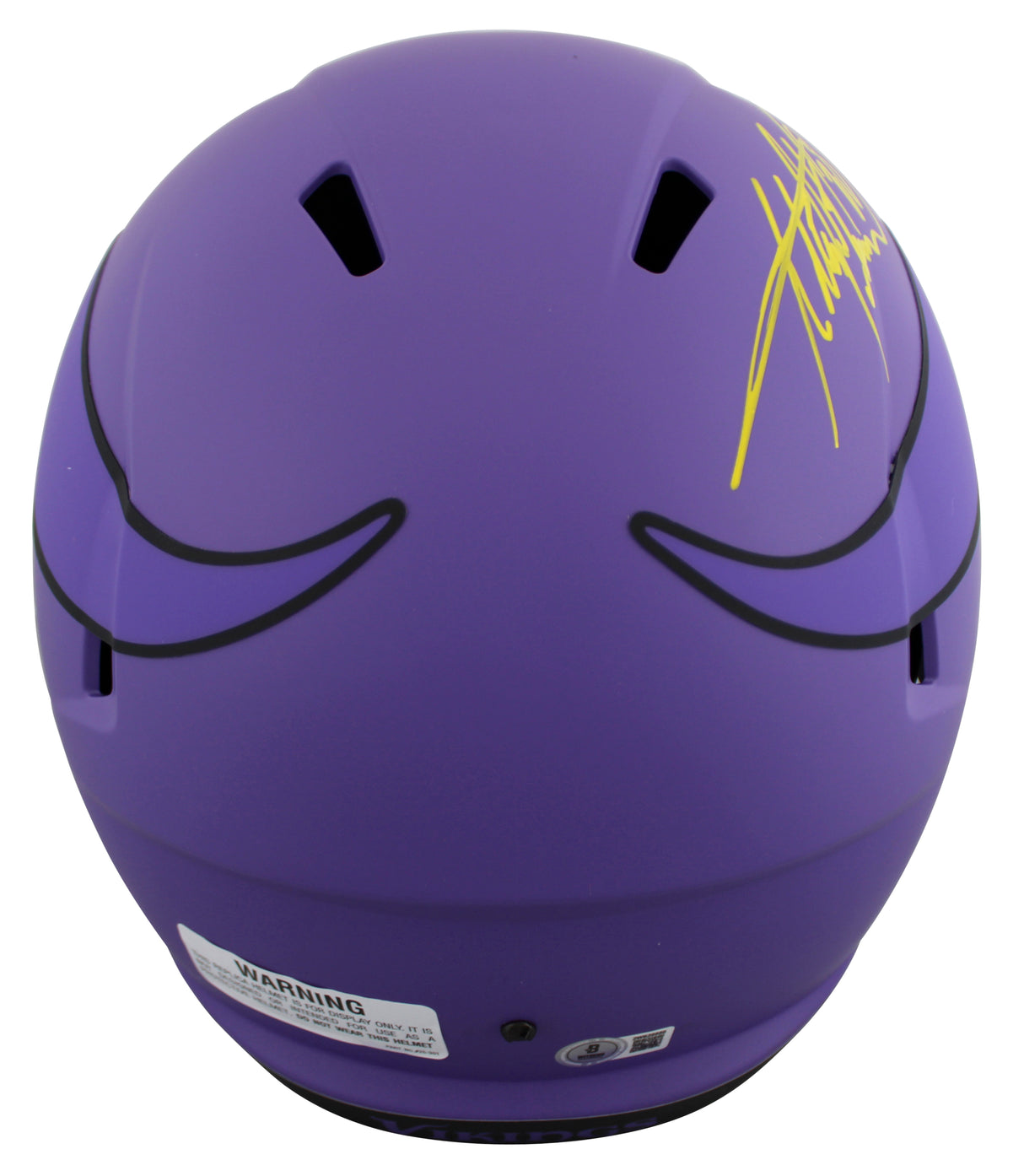 Vikings Adrian Peterson "All Damn Day" Signed Rave F/S Speed Rep Helmet BAS Wit