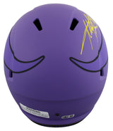 Vikings Adrian Peterson "All Damn Day" Signed Rave F/S Speed Rep Helmet BAS Wit