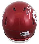 Oklahoma John Mateer Authentic Signed Speed Mini Helmet BAS Witnessed