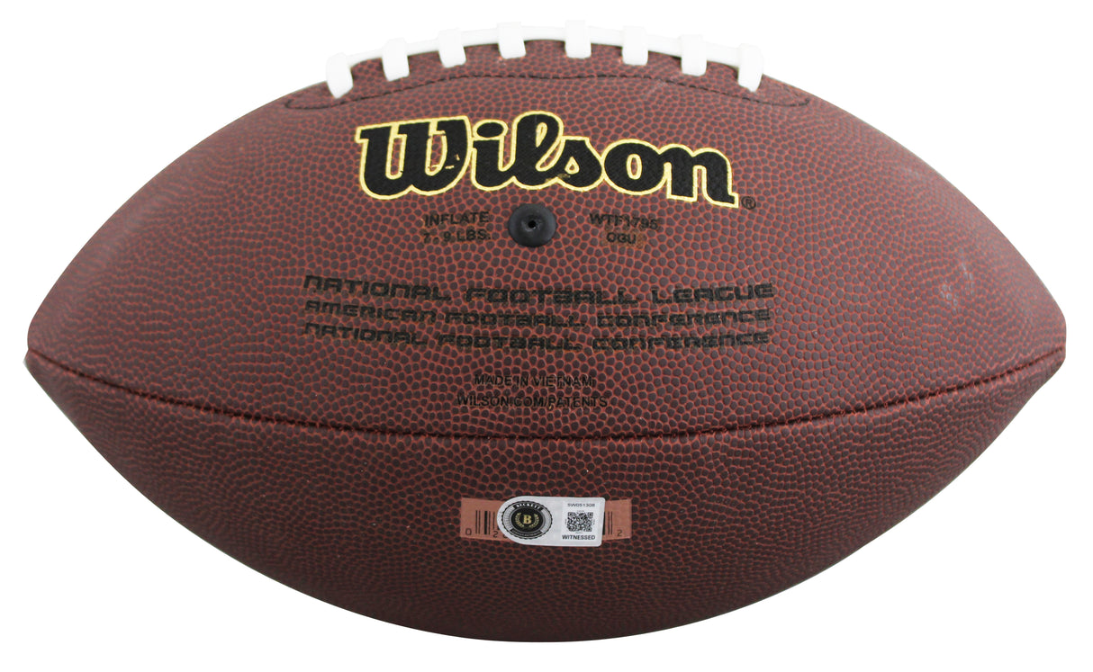 Oklahoma John Mateer Signed Wilson Super Grip Football W/ Case BAS Witnessed