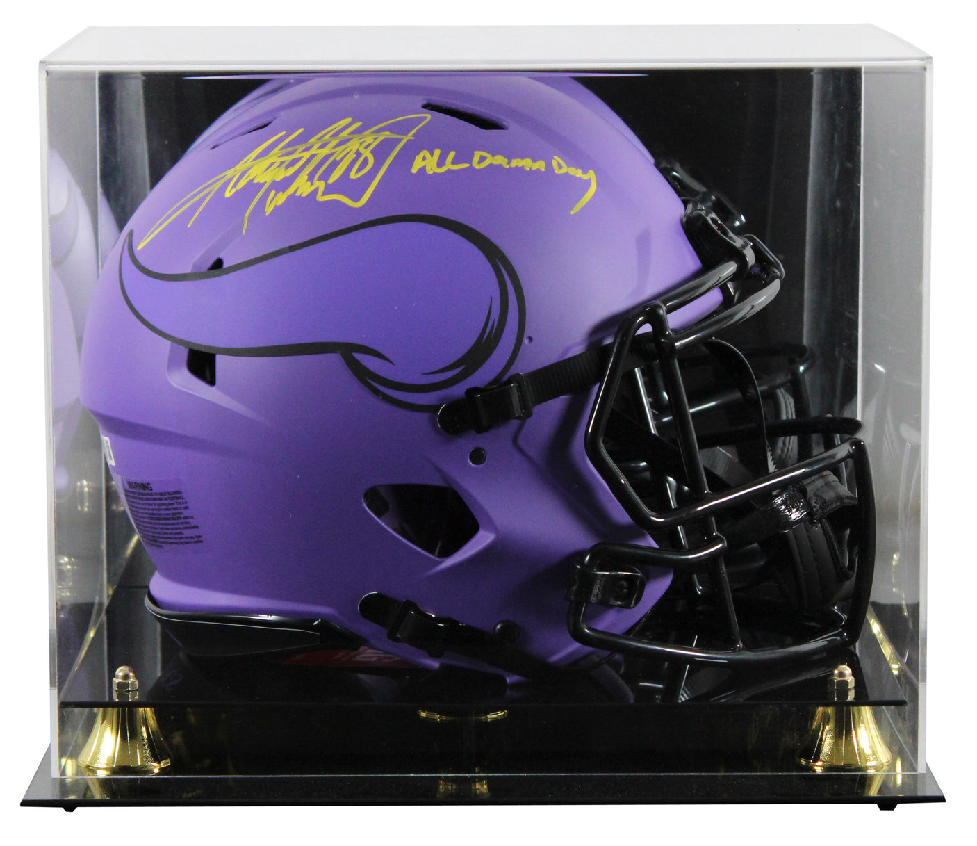 Adrian Peterson "All Damn Day" Signed Rave F/S Speed Proline Helmet W/ Case BAS