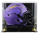 Adrian Peterson "All Damn Day" Signed Rave F/S Speed Rep Helmet w/ Case BAS Wit