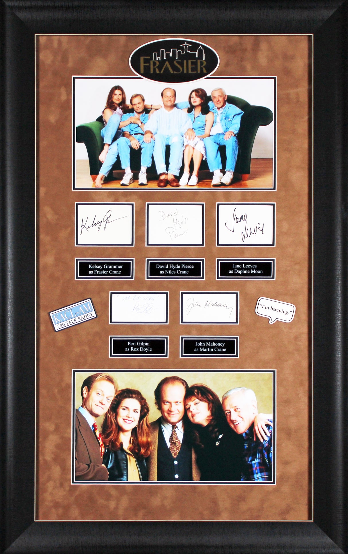 Frasier (5) Grammer, Pierce, Mahoney, Leeves & Gilpin Signed Framed Display BAS