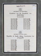 Nelson Mandela Signed 5.5x8 SA Constitution Booklet Page Framed Display BAS LOA