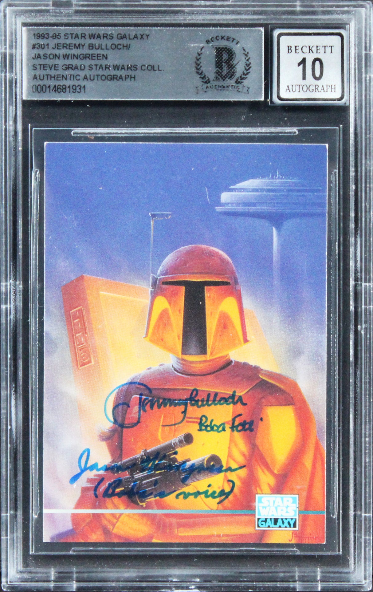 (2) Bulloch & Wingreen Signed 1993 Star Wars Galaxy #301 Card Auto 10 BAS Slab