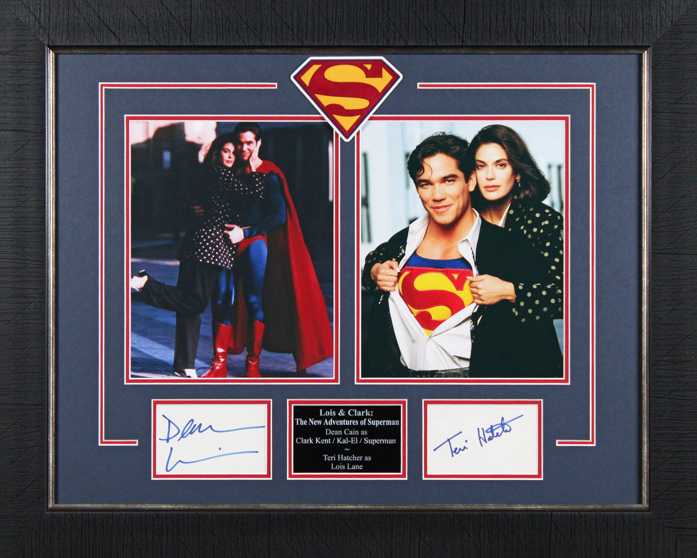 Dean Cain & Teri Hatcher Lois & Clark: Superman Signed Framed Display BAS LOA