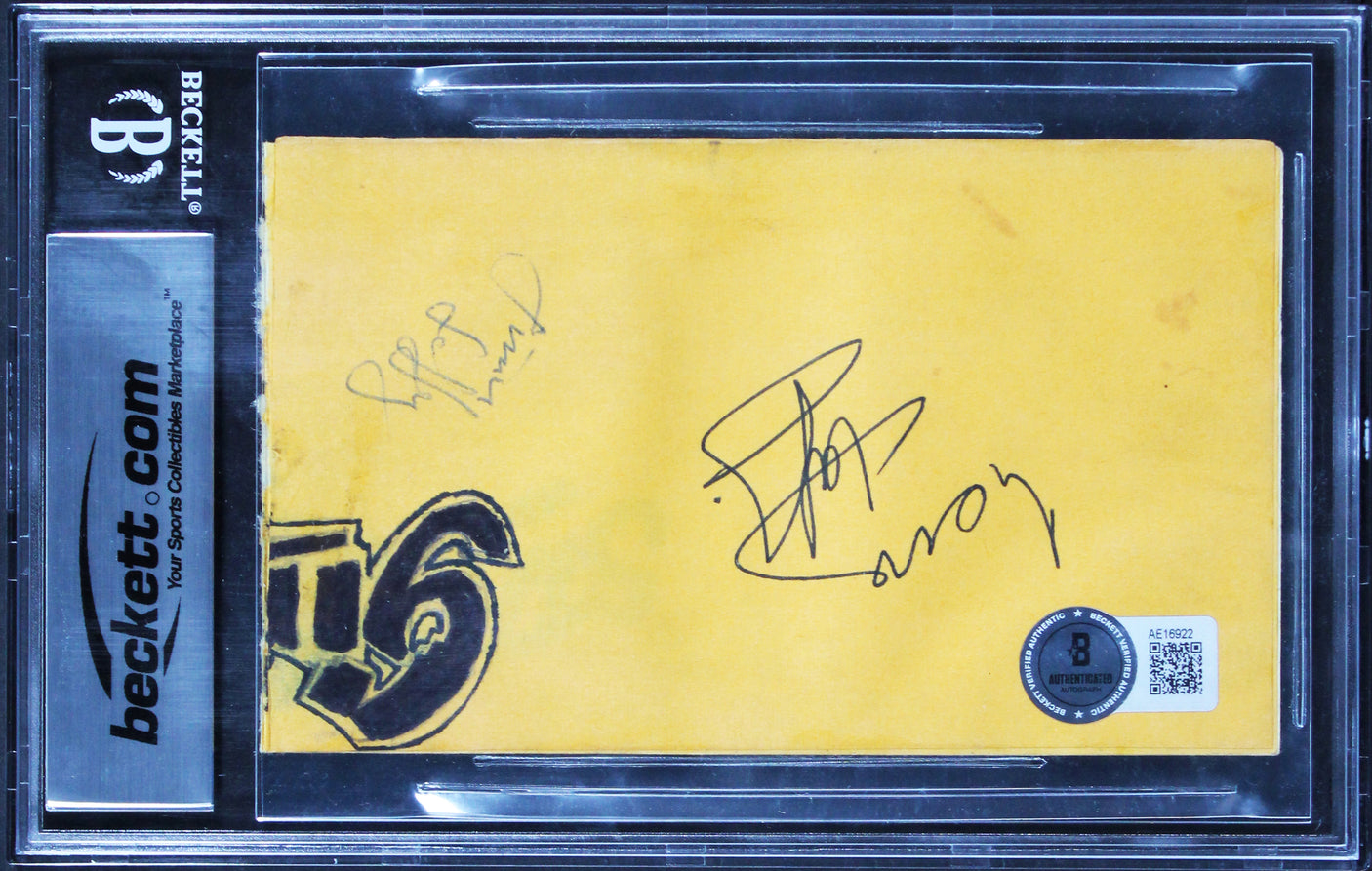 Rush (3) Lee, Peart & Lifeson Signed 3.25x5.25 Cut Signature BAS Slabbed