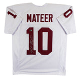 Oklahoma John Mateer Authentic Signed White Pro Style Jersey BAS Witnessed