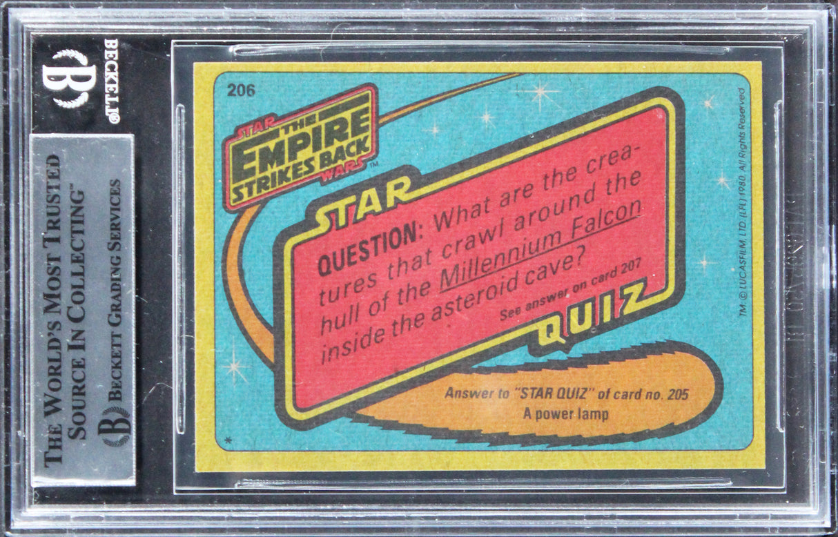(3) Prowse, Bulloch, Sheaping Signed 1980 Star Wars ESB #206 Card BAS Slabbed