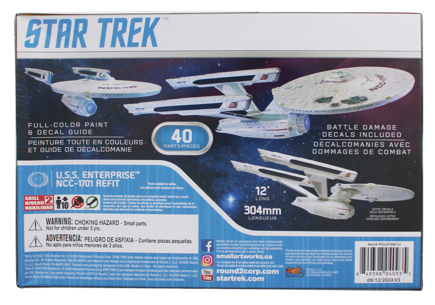 2020 Polar Lights Star Trek U.S.S. Enterprise NCC-1701 Refit 1:1000 Scale Model