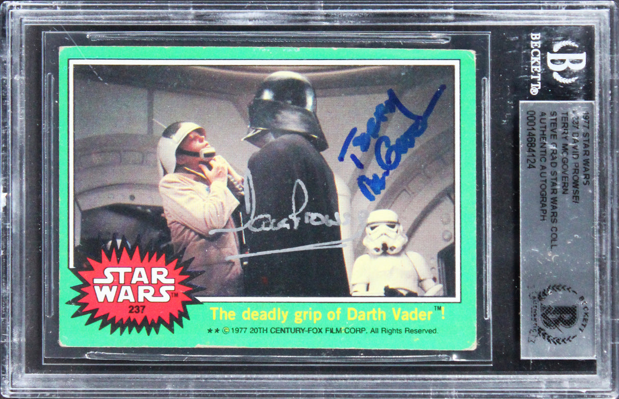 David Prowse & Terry McGovern Authentic Signed 1977 Star Wars #75 Card BAS Slab
