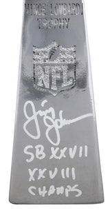 Jimmy Johnson "SB Champs" Signed Vince Lombardi Replica Trophy BAS Wit #4W041381