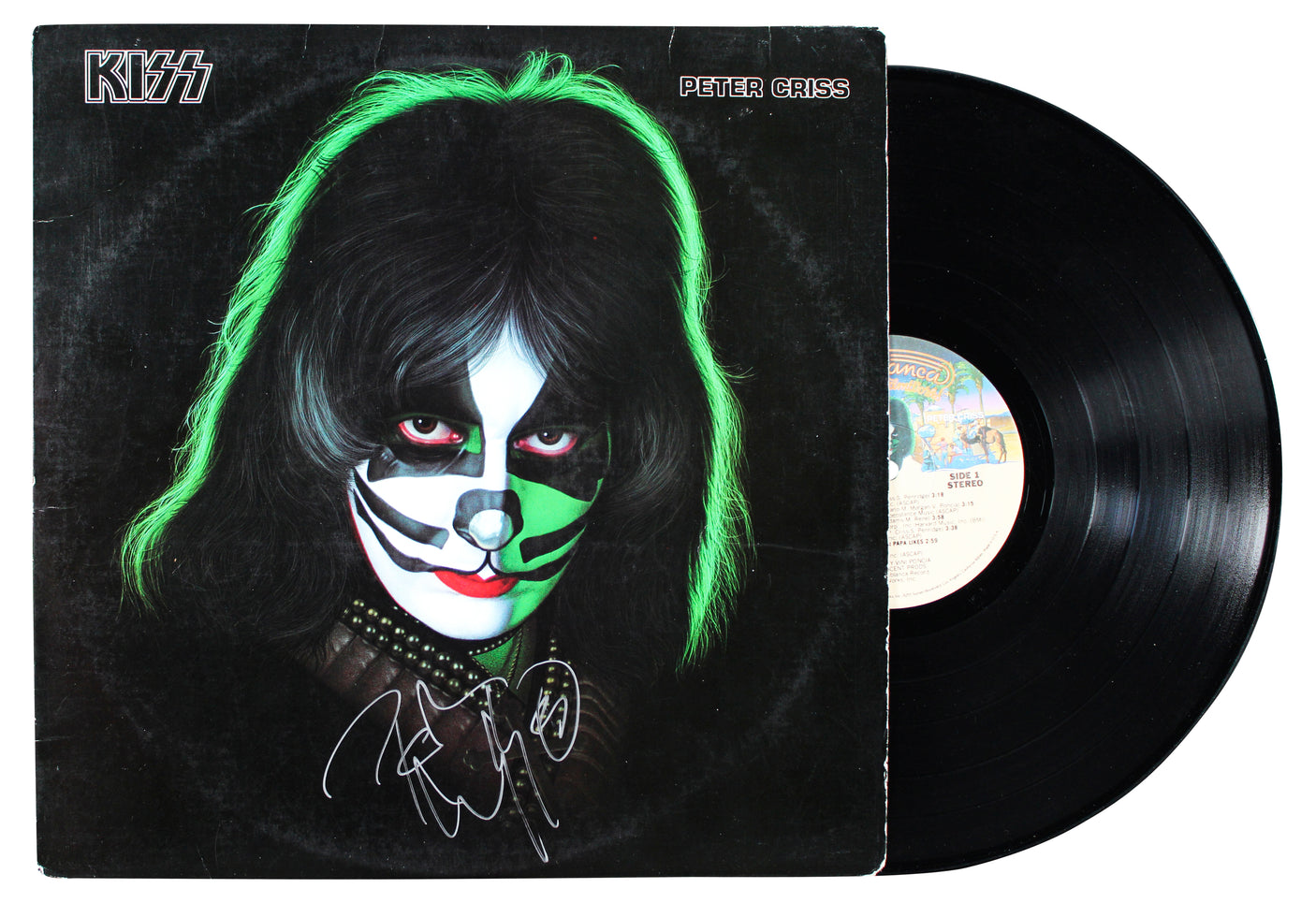 Peter Criss Authentic Signed KISS Solo 1978 Album Cover W/ Vinyl BAS #BS78246