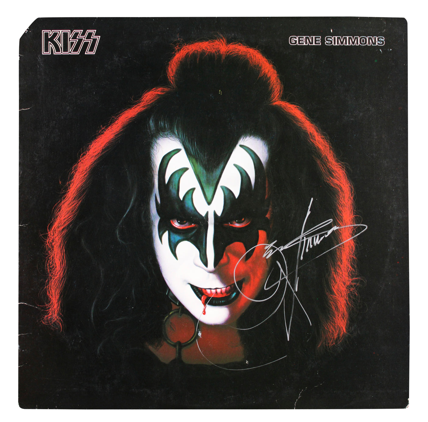 Gene Simmons Authentic Signed KISS Solo 1978 Album Cover W/ Vinyl BAS #BS78249