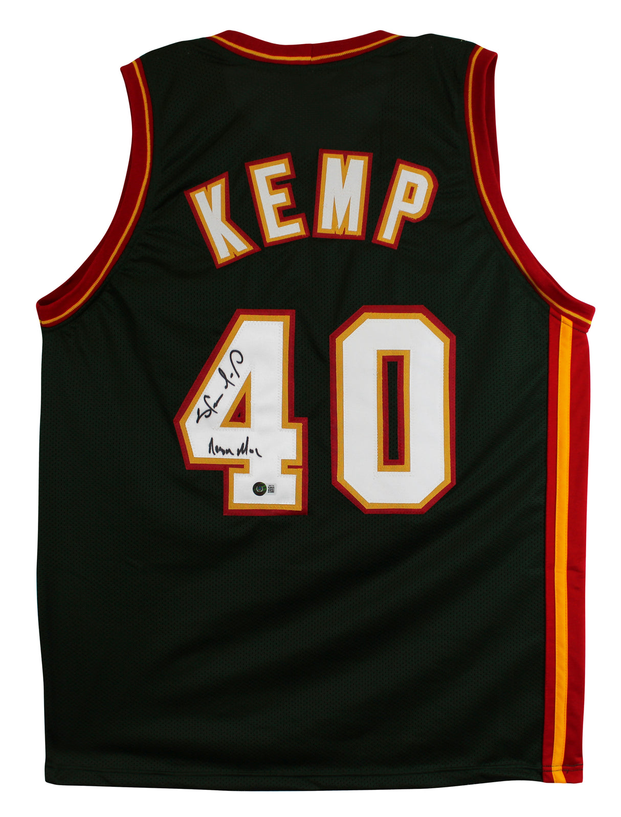 Shawn Kemp "Reign Man" Authentic Signed Green Pro Style Jersey BAS Witnessed