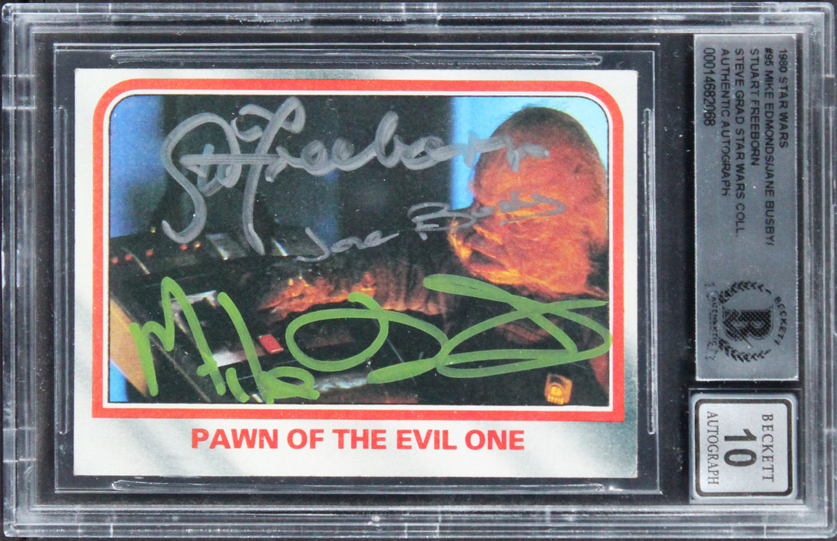 (3) Freeborn +2 Signed 1980 Star Wars ESB #95 Card Auto Grade 10! BAS Slabbed