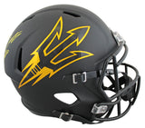 Arizona State Sam Leavitt Signed Black Full Size Speed Rep Helmet BAS Witnessed
