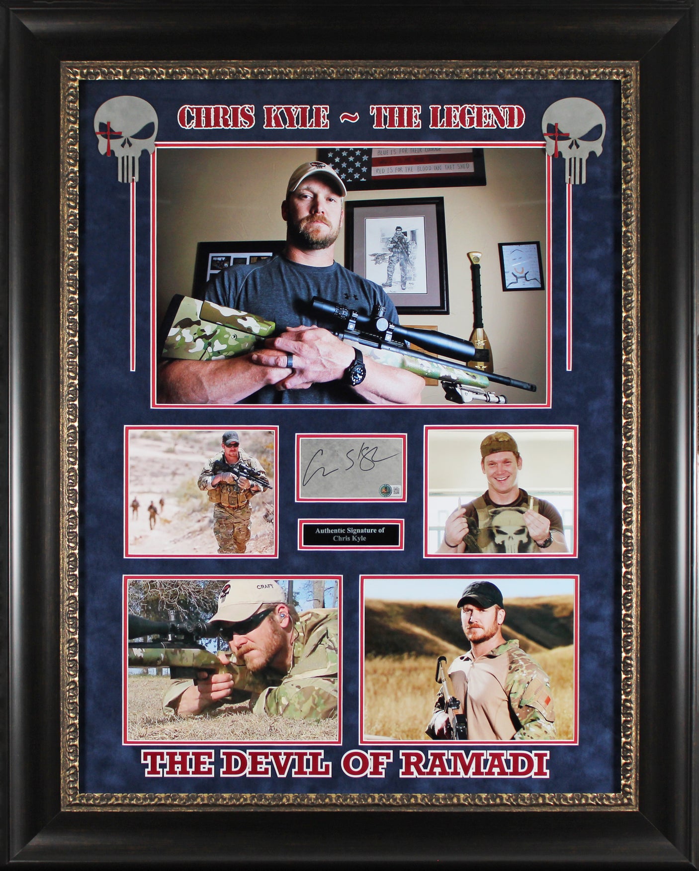 Chris Kyle Authentic Signed & Framed Cut Signature Autographed BAS #AE13648