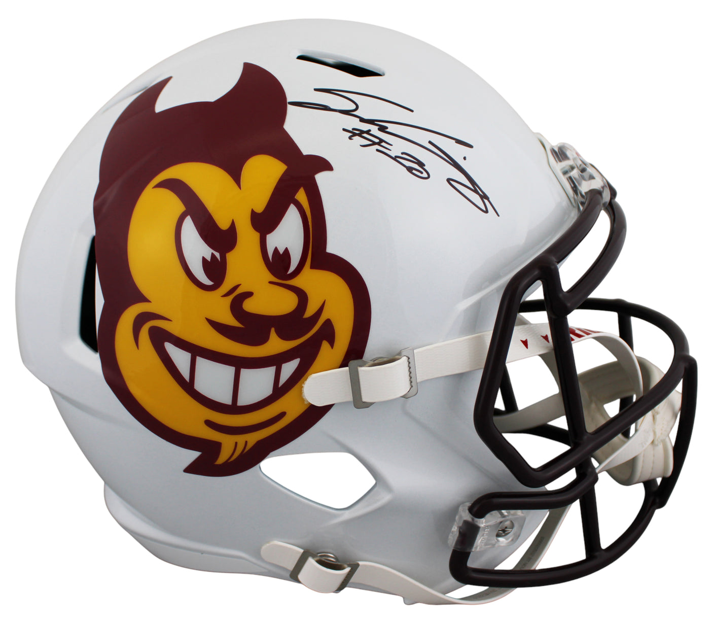 Arizona State Sam Leavitt Signed White Full Size Speed Rep Helmet BAS Witnessed
