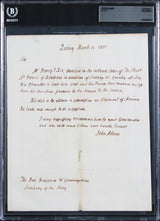 John Adams Signed 8x9.75 1815 Handwritten Recommendation Letter BAS Slabbed