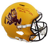 Arizona State Sam Leavitt Signed Sparky Full Size Speed Rep Helmet BAS Witnessed