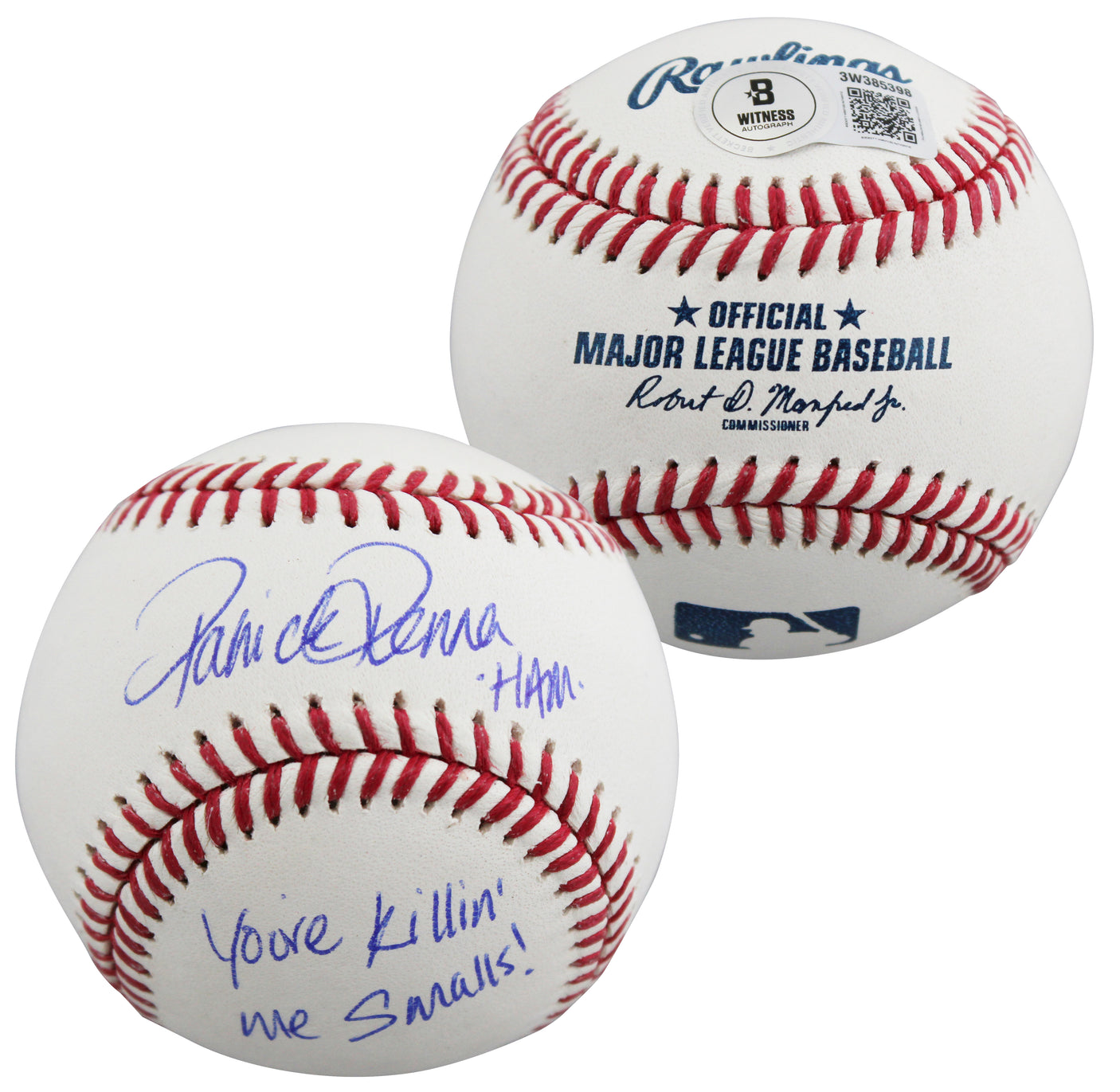 Patrick Renna The Sandlot "2x Insc" Signed Robert Manfred Oml Baseball BAS Wit