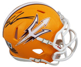 Arizona State Sam Leavitt Authentic Signed Gold Speed Mini Helmet BAS Witnessed