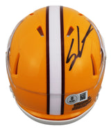 Arizona State Sam Leavitt Signed Gold Speed Mini Helmet W/ Case BAS Witnessed